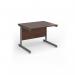 Contract 25 straight desk with graphite cantilever leg 1000mm x 800mm - walnut top CC10S-G-W