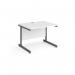 Contract 25 straight desk with graphite cantilever leg 1000mm x 800mm - white top CC10S-G-WH