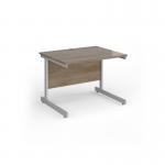 Contract 25 straight desk with silver cantilever leg 1000mm x 800mm - nebraska oak top CC10S-S-NO