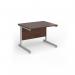 Contract 25 straight desk with silver cantilever leg 1000mm x 800mm - walnut top CC10S-S-W