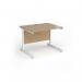 Contract 25 straight desk with white cantilever leg 1000mm x 800mm - kendal oak top CC10S-WH-KO