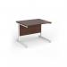 Contract 25 straight desk with white cantilever leg 1000mm x 800mm - walnut top CC10S-WH-W
