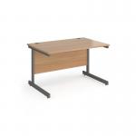Contract 25 straight desk with graphite cantilever leg 1200mm x 800mm - beech top CC12S-G-B