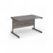 Contract 25 straight desk with graphite cantilever leg 1200mm x 800mm - grey oak top CC12S-G-GO