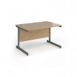 Contract 25 straight desk with graphite cantilever leg 1200mm x 800mm - kendal oak top CC12S-G-KO