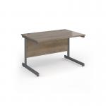 Contract 25 straight desk with graphite cantilever leg 1200mm x 800mm - nebraska oak top CC12S-G-NO