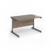 Contract 25 straight desk with graphite cantilever leg 1200mm x 800mm - nebraska oak top CC12S-G-NO