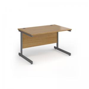 Contract 25 straight desk with graphite cantilever leg 1200mm x 800mm