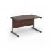 Contract 25 straight desk with graphite cantilever leg 1200mm x 800mm - walnut top CC12S-G-W