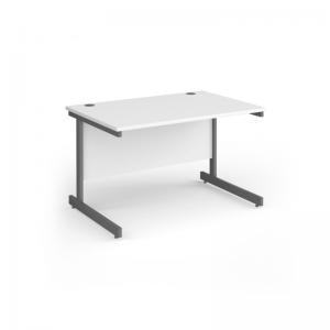 Contract 25 straight desk with graphite cantilever leg 1200mm x 800mm