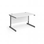 Contract 25 straight desk with graphite cantilever leg 1200mm x 800mm - white top CC12S-G-WH