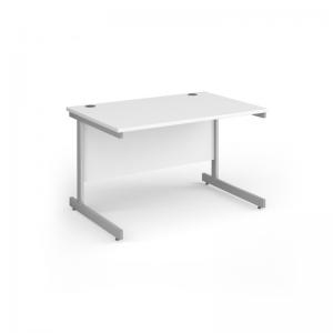 Contract 25 straight desk with silver cantilever leg 1200mm x 800mm -