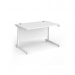 Contract 25 straight desk with white cantilever leg 1200mm x 800mm - white top CC12S-WH-WH