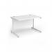 Contract 25 straight desk with white cantilever leg 1200mm x 800mm - white top CC12S-WH-WH
