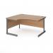 Contract 25 left hand ergonomic desk with graphite cantilever leg 1400mm - beech top CC14EL-G-B