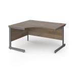 Contract 25 left hand ergonomic desk with graphite cantilever leg 1400mm - nebraska oak top CC14EL-G-NO