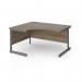 Contract 25 left hand ergonomic desk with graphite cantilever leg 1400mm - nebraska oak top CC14EL-G-NO