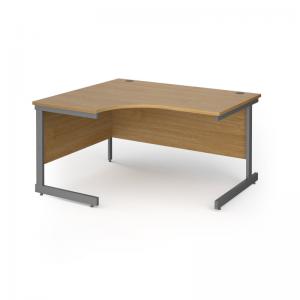 Contract 25 left hand ergonomic desk with graphite cantilever leg