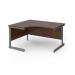 Contract 25 left hand ergonomic desk with graphite cantilever leg 1400mm - walnut top CC14EL-G-W
