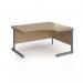 Contract 25 right hand ergonomic desk with graphite cantilever leg 1400mm - kendal oak top CC14ER-G-KO