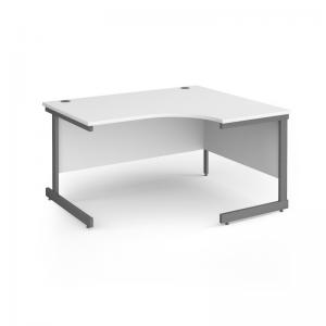 Contract 25 right hand ergonomic desk with graphite cantilever leg
