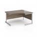 Contract 25 right hand ergonomic desk with silver cantilever leg 1400mm - nebraska oak top CC14ER-S-NO
