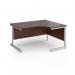 Contract 25 right hand ergonomic desk with silver cantilever leg 1400mm - walnut top CC14ER-S-W