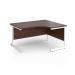 Contract 25 right hand ergonomic desk with white cantilever leg 1400mm - walnut top CC14ER-WH-W