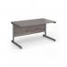 Contract 25 straight desk with graphite cantilever leg 1400mm x 800mm - grey oak top CC14S-G-GO