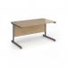 Contract 25 straight desk with graphite cantilever leg 1400mm x 800mm - kendal oak top CC14S-G-KO