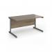 Contract 25 straight desk with graphite cantilever leg 1400mm x 800mm - nebraska oak top CC14S-G-NO