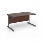 Contract 25 straight desk with graphite cantilever leg 1400mm x 800mm - walnut top CC14S-G-W