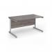 Contract 25 straight desk with silver cantilever leg 1400mm x 800mm - grey oak top CC14S-S-GO