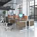 Contract 25 straight desk with white cantilever leg 1400mm x 800mm - nebraska oak top CC14S-WH-NO