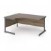 Contract 25 left hand ergonomic desk with graphite cantilever leg 1600mm - nebraska oak top CC16EL-G-NO