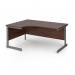 Contract 25 left hand ergonomic desk with graphite cantilever leg 1600mm - walnut top CC16EL-G-W