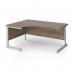 Contract 25 left hand ergonomic desk with silver cantilever leg 1600mm - nebraska oak top CC16EL-S-NO