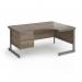 Contract 25 right hand ergonomic desk with 2 drawer pedestal and graphite cantilever leg 1600mm - nebraska oak top CC16ER2-G-NO