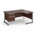 Contract 25 right hand ergonomic desk with 2 drawer pedestal and graphite cantilever leg 1600mm - walnut top CC16ER2-G-W
