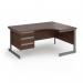 Contract 25 right hand ergonomic desk with 3 drawer pedestal and graphite cantilever leg 1600mm - walnut top CC16ER3-G-W