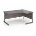 Contract 25 right hand ergonomic desk with graphite cantilever leg 1600mm - grey oak top CC16ER-G-GO