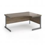 Contract 25 right hand ergonomic desk with graphite cantilever leg 1600mm - nebraska oak top CC16ER-G-NO