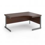 Contract 25 right hand ergonomic desk with graphite cantilever leg 1600mm - walnut top CC16ER-G-W