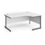 Contract 25 right hand ergonomic desk with graphite cantilever leg 1600mm - white top CC16ER-G-WH