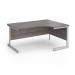 Contract 25 right hand ergonomic desk with silver cantilever leg 1600mm - grey oak top CC16ER-S-GO