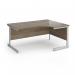 Contract 25 right hand ergonomic desk with silver cantilever leg 1600mm - nebraska oak top CC16ER-S-NO