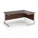 Contract 25 right hand ergonomic desk with silver cantilever leg 1600mm - walnut top CC16ER-S-W