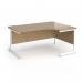 Contract 25 right hand ergonomic desk with white cantilever leg 1600mm - kendal oak top CC16ER-WH-KO