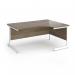 Contract 25 right hand ergonomic desk with white cantilever leg 1600mm - nebraska oak top CC16ER-WH-NO