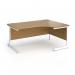 Contract 25 right hand ergonomic desk with white cantilever leg 1600mm - oak top CC16ER-WH-O